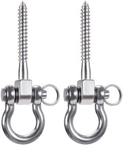 img 4 attached to 🏋️ SELEWARE Heavy Duty Swing Hangers - Set of 2, 180° Swing, 1800LB Capacity, Permanent Antirust 304 Stainless Steel Screw Brackets for Playground, Yoga Hammocks, Rope Tires, Web Chairs, Sandbag Punching Bags, and Porch Swing Sets