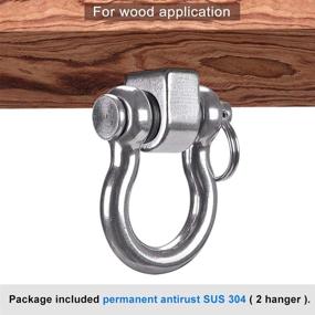 img 1 attached to 🏋️ SELEWARE Heavy Duty Swing Hangers - Set of 2, 180° Swing, 1800LB Capacity, Permanent Antirust 304 Stainless Steel Screw Brackets for Playground, Yoga Hammocks, Rope Tires, Web Chairs, Sandbag Punching Bags, and Porch Swing Sets