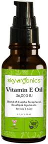 img 4 attached to 💧 Sky Organics Vitamin E Oil 36,000 IU (4oz) | Certified Organic Moisturizing Treatment Oil with Jojoba & Rosehip for Scars & Stretch Marks | Cruelty-Free Face & Skin Serum