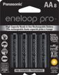 panasonic eneloop pro aa ni-mh rechargeable batteries, 8 pack - high capacity and pre-charged logo