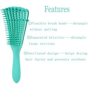 img 2 attached to 🌼 Dual Pack Detangling Brush for Natural Hair - Afro America 3a to 4c Kinky Wavy, Curly, Coily Hair - Easy Detangling Wet or Dry - 2 Color Options