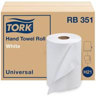 🧻 tork white universal hand towel roll - rb351, 100% recycled, 1-ply, 350 ft per roll, pack of 12 rolls logo