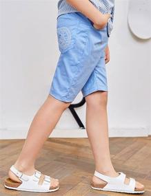 img 2 attached to Kid's Casual Shorts: BYCR Big 🩳 Boys' Solid Color Cotton Shorts with Elastic Waistband