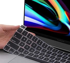 img 4 attached to 💻 Очень тонкий чехол-клавиатура для MacBook Pro 2020 13 и MacBook Pro 2019 16 - черная силиконовая накладка с Touch Bar и Touch ID