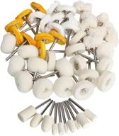 🔧 wool felt cotton polishing buffing wheel set - rotary tool accessories for watch and jewelry polishing - 50 piece kit logo