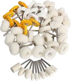 img 4 attached to 🔧 Wool Felt Cotton Polishing Buffing Wheel Set - Rotary Tool Accessories for Watch and Jewelry Polishing - 50 Piece Kit