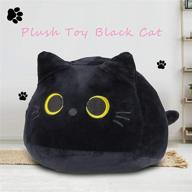 🐱 black cat plush toy pillow - creative cat shaped lumbar support for girlfriend, valentines, children - birthday gift (m-8.3") logo