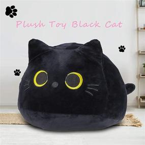 img 4 attached to 🐱 Black Cat Plush Toy Pillow - Creative Cat Shaped Lumbar Support for Girlfriend, Valentines, Children - Birthday Gift (M-8.3")