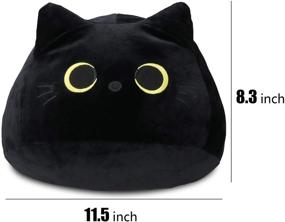 img 3 attached to 🐱 Black Cat Plush Toy Pillow - Creative Cat Shaped Lumbar Support for Girlfriend, Valentines, Children - Birthday Gift (M-8.3")