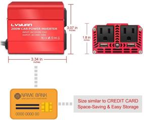 img 1 attached to 🔌 LVYUAN 200W Power Inverter: DC 12V to 110V AC Converter with 3.1A Dual USB Car Adapter