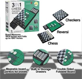 img 2 attached to Folding Reversible ♟️ Magnetic Checkers Storage for Reversi