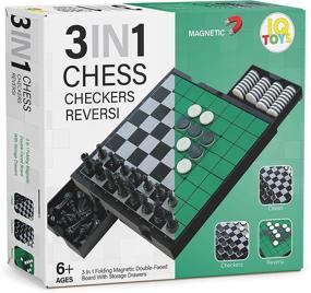 img 3 attached to Folding Reversible ♟️ Magnetic Checkers Storage for Reversi