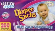 👶 convenient and hygienic: teeny toes baby disposable diaper sacks, 200 count logo