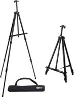 u.s. art supply 84-inch high xl reinforced aluminum easel, black tripod artist field and display easel stand - extra large floor/tabletop, adjustable height 20-inch to 7 feet, holds 64-inch canvas, portable bag logo