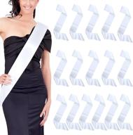 🎀 dreamtop 16pcs white blank satin sashes - versatile diy sashes for pageants, weddings, and birthdays logo