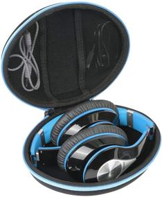 img 2 attached to 🎧 Protective Case for iJoy Matte Finish Premium Wireless Headphones - Black Case + Blue Zipper