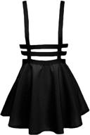 👗 knemksplanet women's a-line mini skirt with elastic waistband and suspender detail logo