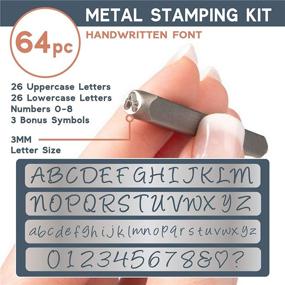 img 3 attached to 🔨 Versatile 64 Piece Handwritten Style Metal Stamping Kit - Number & Letter Stamps for Metal, Jewelry, Wood, Leather & More