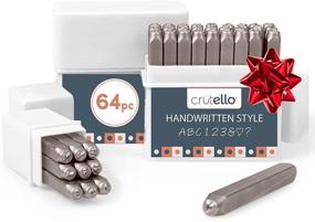 img 4 attached to 🔨 Versatile 64 Piece Handwritten Style Metal Stamping Kit - Number & Letter Stamps for Metal, Jewelry, Wood, Leather & More
