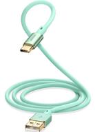 🔋 joyroom usb c 3.1a быстрая зарядка 4 фута, жидкий силиконовый кабель type c с разъемом, покрытым 24-каратным золотом - зеленый, совместимый с samsung galaxy, google pixel, lg, nintendo switch. логотип