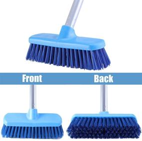 img 3 attached to YONILL 50-Inch Long Handle Deck Brush - 2-Pack Stiff Bristle Scrub Brushes for Shower Cleaning, Floor Scrubbing Brush for Bathroom, Tub, Tile Floors, Garage and Patio - Ideal for Bathtub and Outdoor Surfaces