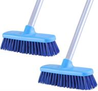 yonill 50-inch long handle deck brush - 2-pack stiff bristle scrub brushes for shower cleaning, floor scrubbing brush for bathroom, tub, tile floors, garage and patio - ideal for bathtub and outdoor surfaces logo