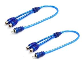 img 3 attached to ⚡️ iExcell 2 Pcs RCA Speaker Splitter Shielding Cable Adapter - Efficient Blue Design