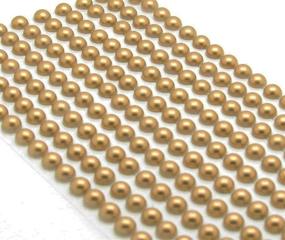 img 1 attached to 💫 Stunning Small Gold Pearl Stick-On Strips: 400 6mm Self-Adhesive Pearls for Elegant Embellishments