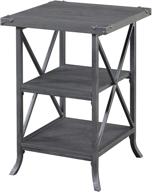 convenience concepts brookline end table: charcoal gray/slate gray frame - sleek and functional furniture logo