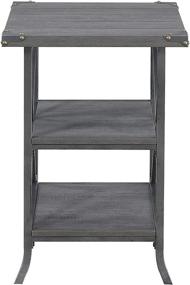 img 3 attached to Convenience Concepts Brookline End Table: Charcoal Gray/Slate Gray Frame - Sleek and Functional Furniture