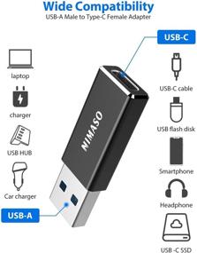 img 1 attached to 🔌 Адаптер USB C Female к USB Male - NIMASO USB Type C к USB 3.0, Быстрая зарядка для MacBook Pro 2015/2013, MacBook Air 2017/2015, Ноутбуков, ПК, Стенных Зарядок, Power Bank и многое другое - Скорость 5Gbps