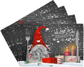 img 1 attached to Festive Christmas Snowflakes Placemats: Stylish & Heat Resistant Table Decoration