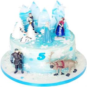 img 1 attached to 🎂 Set of 6 Frozen Cake Topper Decorations - Mini Toy Cupcake Toppers for Children's Birthday Party Supplies