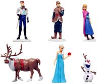 🎂 set of 6 frozen cake topper decorations - mini toy cupcake toppers for children's birthday party supplies logo