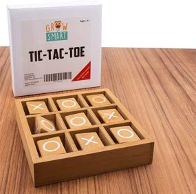 img 1 attached to 🕓 Timeless Fun on the Go: Tic Tac Toe GrowUpSmart Classic Wooden Travel Set