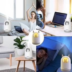 img 1 attached to 💧 HOPEME Cool Mist USB Humidifier - Adjustable Mist Mode, 10H Water Tank, 7-Color LED Lights, Auto Shut-off - Bedroom, Home, Office (White)