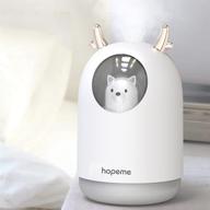 💧 hopeme cool mist usb humidifier - adjustable mist mode, 10h water tank, 7-color led lights, auto shut-off - bedroom, home, office (white) logo