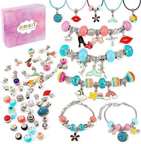 img 4 attached to 📿 DIY Charm Bracelet Making Kit with Jewelry Making Supplies – Beads, Necklace, Snake Chain Bracelet – Perfect DIY Jewelry Gift Set for Girls and Teens