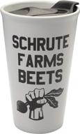 the office schrute farms beets travel coffee mug, 16 oz - ceramic tumbler with spill-proof lid - ideal gift for office fans - official the office merchandise логотип