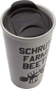 img 3 attached to The Office Schrute Farms Beets Travel Coffee Mug, 16 oz - Ceramic Tumbler with Spill-Proof Lid - Ideal Gift for Office Fans - Official The Office Merchandise