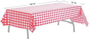 img 2 attached to 🏁 Pack of 2 Red &amp; White Premium Plastic Checkered Flag Tablecloths - Perfect for Picnic Tables, Party Decorations, and Tablecovers (2, RED &amp; White)