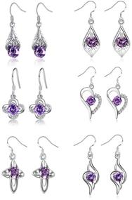 img 4 attached to Earrings Classic Zirconia Crystal Fashion Hypoallergenic
