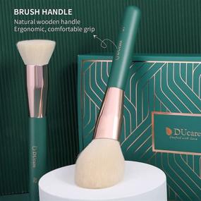 img 2 attached to 🌿 DUcare Professional Green Makeup Brush Set: 20Pcs with Silicone Face Mask Brush for Kabuki, Foundation, Blending, Powder, Blush, Concealers, and Eyeshadows