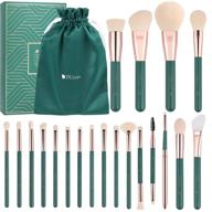 🌿 ducare professional green makeup brush set: 20pcs with silicone face mask brush for kabuki, foundation, blending, powder, blush, concealers, and eyeshadows logo