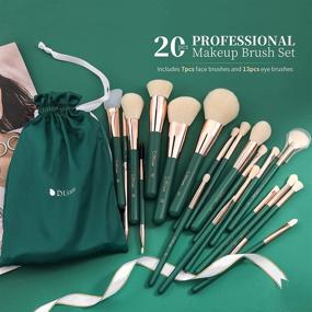 img 3 attached to 🌿 DUcare Professional Green Makeup Brush Set: 20Pcs with Silicone Face Mask Brush for Kabuki, Foundation, Blending, Powder, Blush, Concealers, and Eyeshadows