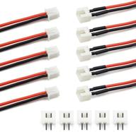 🔌 5 pairs jst-xh 2.54mm 1s 2 pin balance plug lead socket male and female connector with 10cm silicone wire cables: perfect for woodland just plug lights & 3d printers логотип