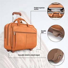 img 1 attached to Walker Premium Leather Rolling Espresso Laptop Accessories in Bags, Cases & Sleeves