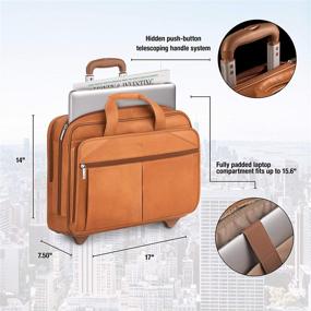 img 3 attached to Walker Premium Leather Rolling Espresso Laptop Accessories in Bags, Cases & Sleeves