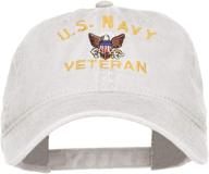 e4hats.com us navy veteran military embroidered washed cap - classic tribute to your service логотип