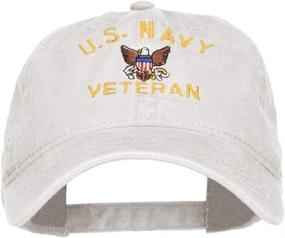 img 4 attached to e4Hats.com US Navy Veteran Military Embroidered Washed Cap - Classic Tribute to Your Service